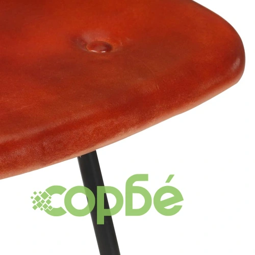 Бар табуретки, 4 бр, кафяви, естествена кожа ➤ топ цена ➤ sorbe.bg