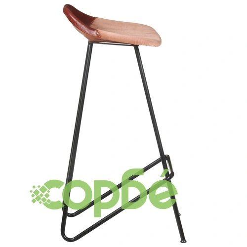 Бар табуретки, 2 бр, кафяви, естествена кожа ➤ топ цена ➤ sorbe.bg