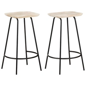 Бар табуретки, 2 бр, мангово дърво масив