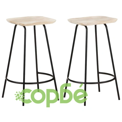 Бар табуретки, 2 бр, мангово дърво масив ➤ топ цена ➤ sorbe.bg