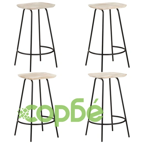 Бар табуретки, 4 бр, мангово дърво масив ➤ топ цена ➤ sorbe.bg