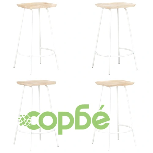 Бар табуретки, 4 бр, мангово дърво масив ➤ топ цена ➤ sorbe.bg