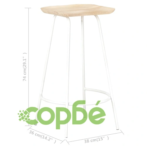 Бар табуретки, 4 бр, мангово дърво масив ➤ топ цена ➤ sorbe.bg