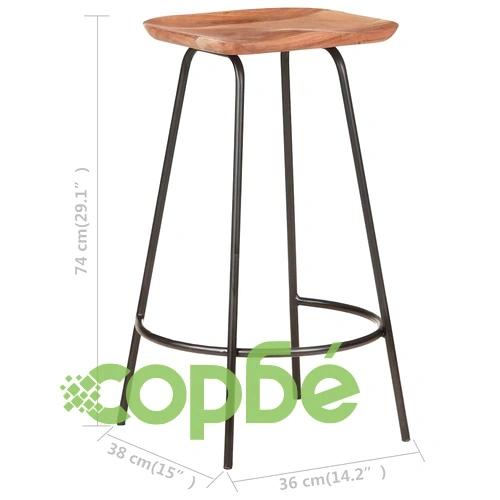 Бар табуретки, 2 бр, акациево дърво масив ➤ топ цена ➤ sorbe.bg