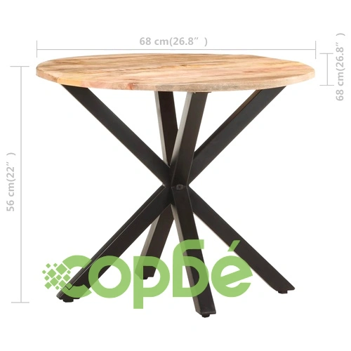 Странична маса, 68x68x56 см, мангово дърво масив ➤ топ цена ➤ sorbe.bg