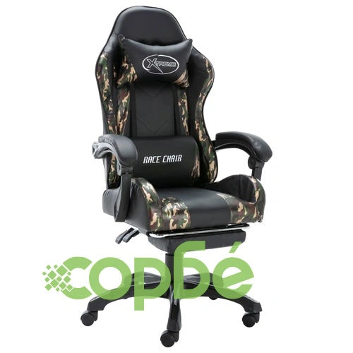 Геймърски стол подложка за крака черно/камуфлаж изкуствена кожа ➤ топ цена ➤ sorbe.bg