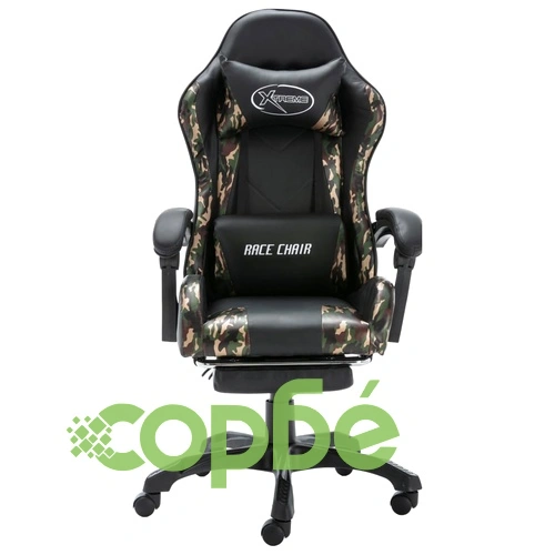 Геймърски стол подложка за крака черно/камуфлаж изкуствена кожа ➤ топ цена ➤ sorbe.bg