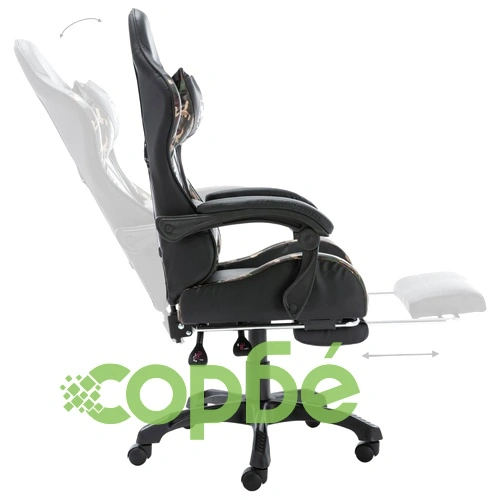 Геймърски стол подложка за крака черно/камуфлаж изкуствена кожа ➤ топ цена ➤ sorbe.bg