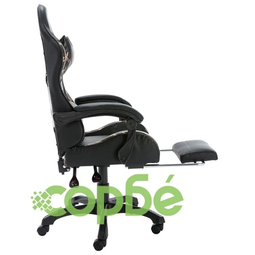 Геймърски стол подложка за крака черно/камуфлаж изкуствена кожа ➤ топ цена ➤ sorbe.bg