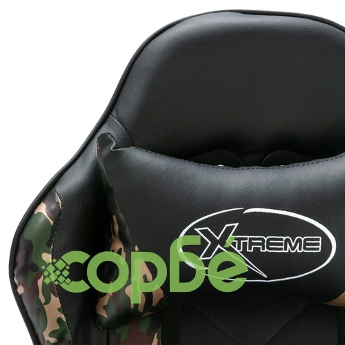 Геймърски стол подложка за крака черно/камуфлаж изкуствена кожа ➤ топ цена ➤ sorbe.bg