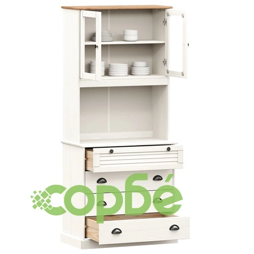 Висок шкаф VIGO, бял, 80x40x176 см, бор масив ➤ топ цена ➤ sorbe.bg