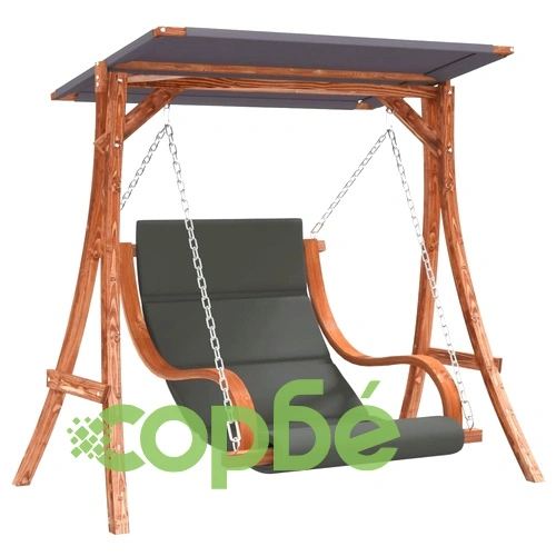 Стол-люлка с възглавница и сенник, масивно дърво смърч ➤ топ цена ➤ sorbe.bg