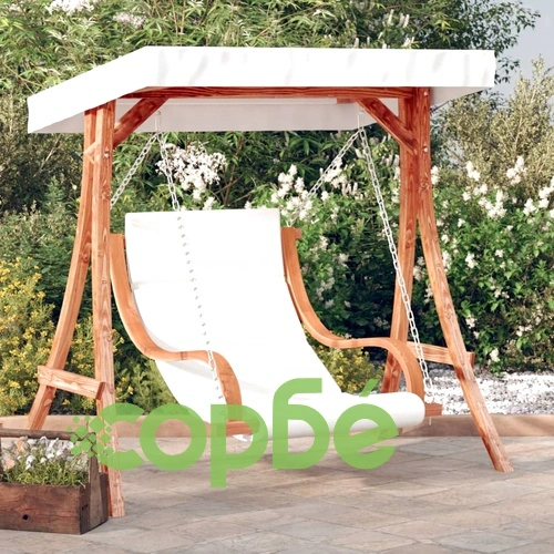 Стол-люлка с възглавница и сенник, масивно дърво смърч ➤ топ цена ➤ sorbe.bg