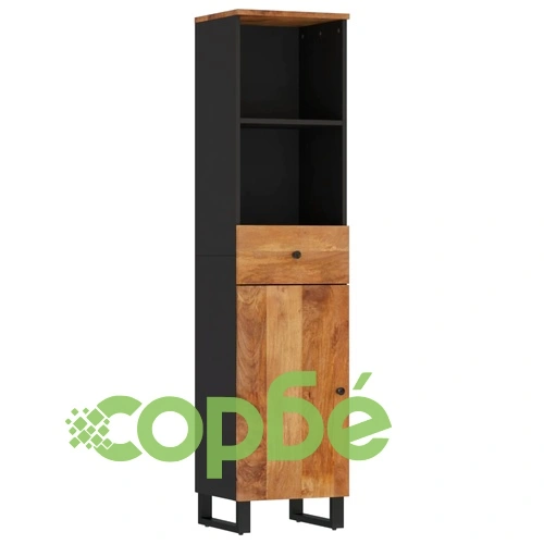 Комплект мебели за баня, 3 части, масивна мангова дървесина ➤ топ цена ➤ sorbe.bg