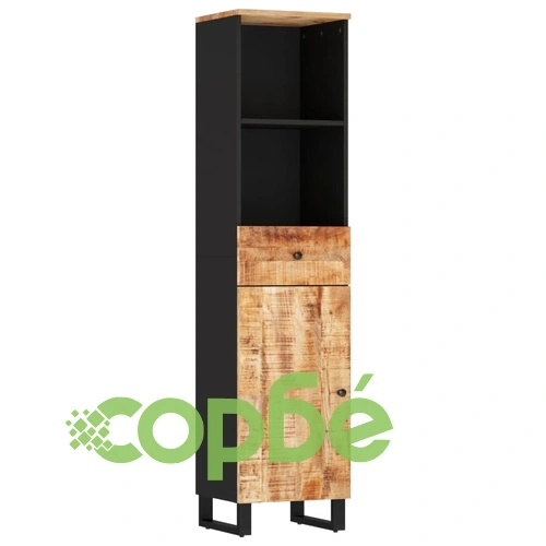 Комплект мебели за баня, 4 части, масивна мангова дървесина ➤ топ цена ➤ sorbe.bg