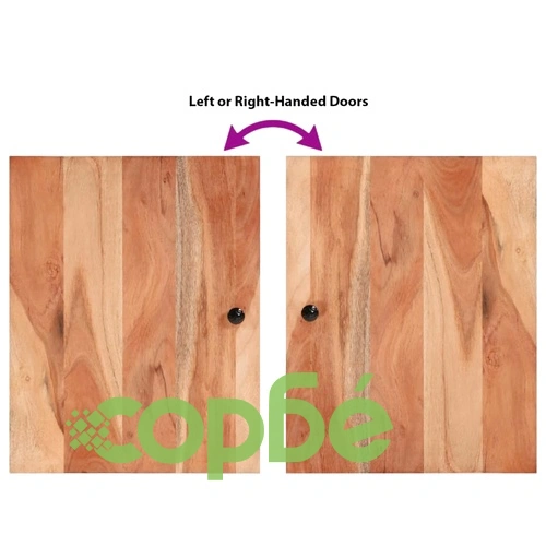 Комплект мебели за баня, 4 части, масивна акациева дървесина ➤ топ цена ➤ sorbe.bg