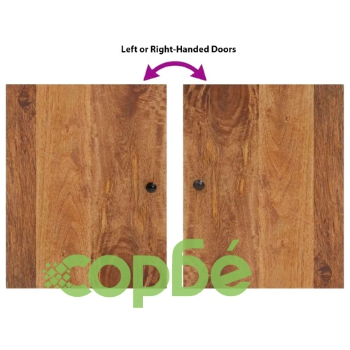 Комплект мебели за баня, 4 части, масивна мангова дървесина ➤ топ цена ➤ sorbe.bg