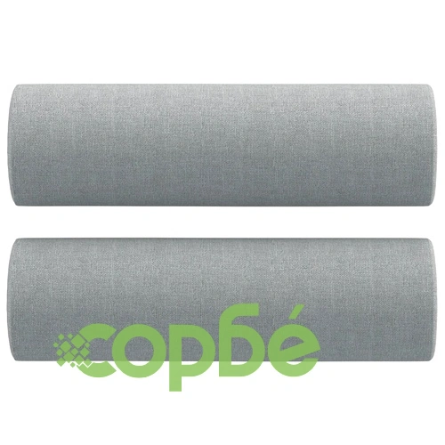 2-местен диван с декоративни възглавници светлосив 120 см плат ➤ топ цена ➤ sorbe.bg