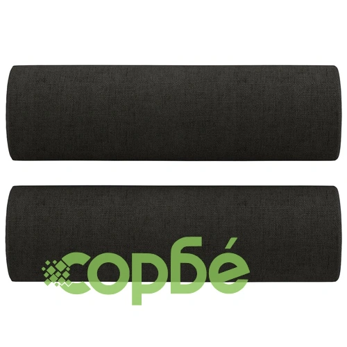 2-местен диван с декоративни възглавници черен 120 см плат ➤ топ цена ➤ sorbe.bg