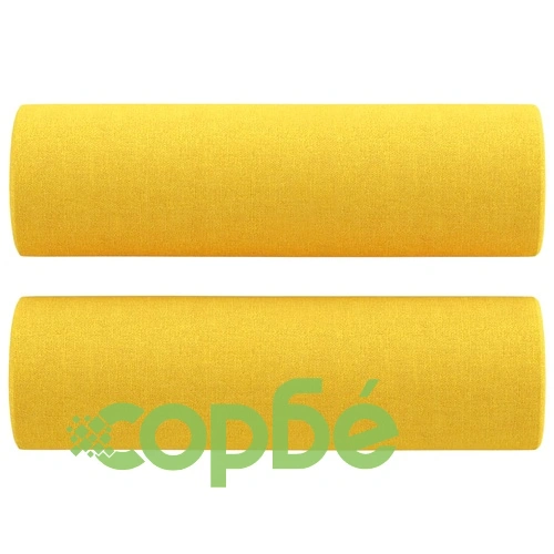 2-местен диван с декоративни възглавници светложълт 120 см плат ➤ топ цена ➤ sorbe.bg