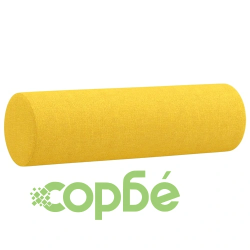 2-местен диван с декоративни възглавници светложълт 120 см плат ➤ топ цена ➤ sorbe.bg