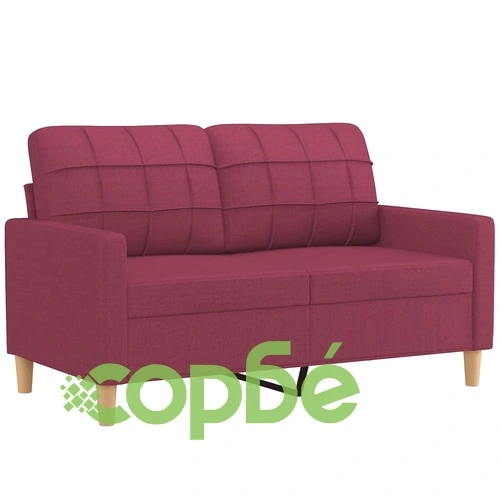 2-местен диван декоративни възглавници виненочервен 120 см плат ➤ топ цена ➤ sorbe.bg