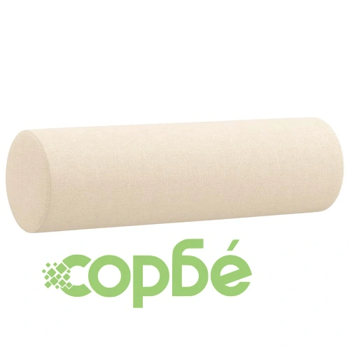 2-местен диван с декоративни възглавници кремав 140 см плат ➤ топ цена ➤ sorbe.bg