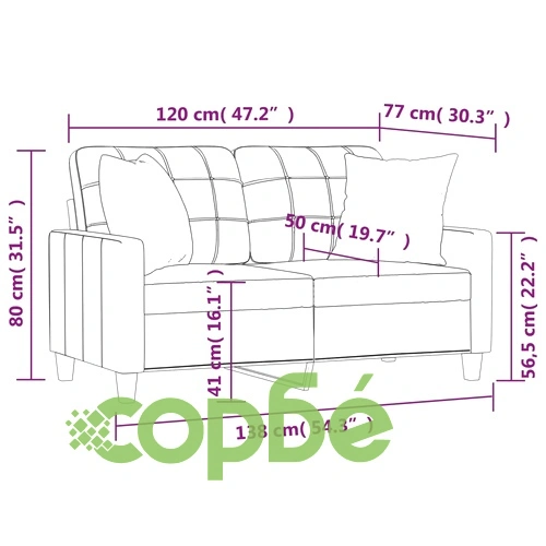 2-местен диван с възглавници виненочервен 120 см еко кожа ➤ топ цена ➤ sorbe.bg