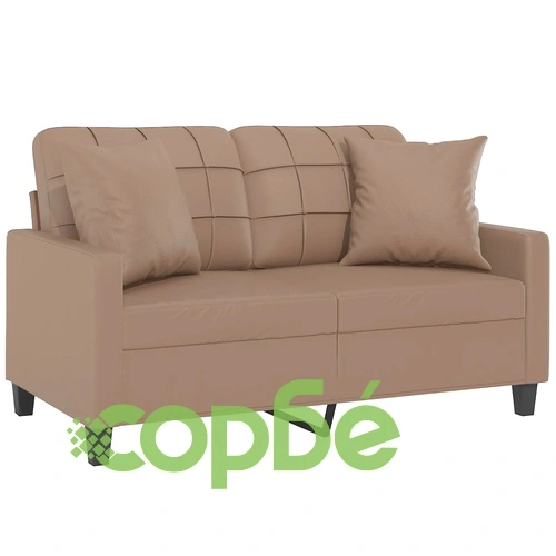 2-местен диван с декоративни възглавници капучино 120 см ➤ топ цена ➤ sorbe.bg