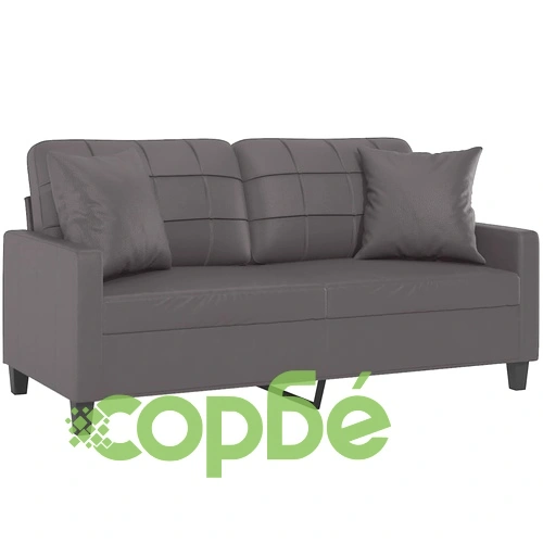 2-местен диван с декоративни възглавници сив 140 см ➤ топ цена ➤ sorbe.bg