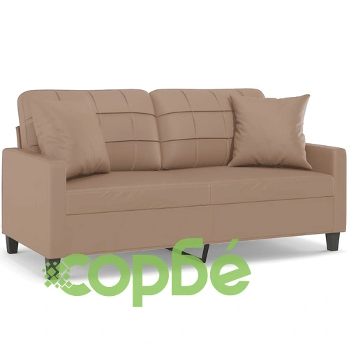 2-местен диван с декоративни възглавници капучино 140 см ➤ топ цена ➤ sorbe.bg