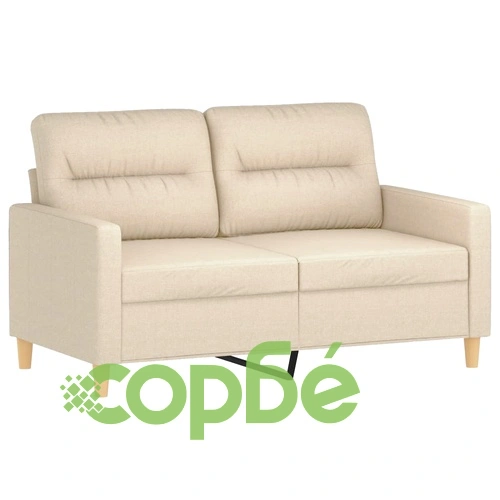 2-местен диван с декоративни възглавници кремав 120 см плат ➤ топ цена ➤ sorbe.bg