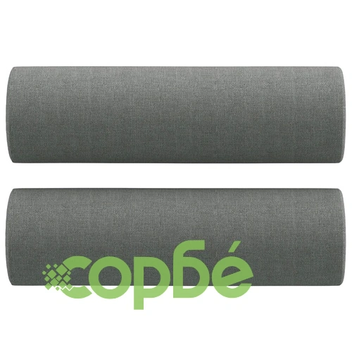 2-местен диван с декоративни възглавници тъмносив 140 см плат ➤ топ цена ➤ sorbe.bg