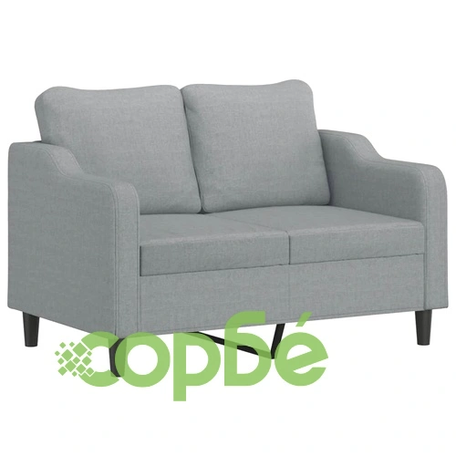 2-местен диван с декоративни възглавници светлосив 120 см плат ➤ топ цена ➤ sorbe.bg