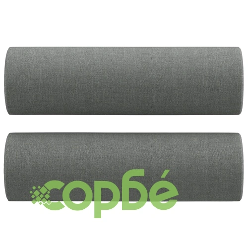 2-местен диван с декоративни възглавници тъмносив 120 см плат ➤ топ цена ➤ sorbe.bg