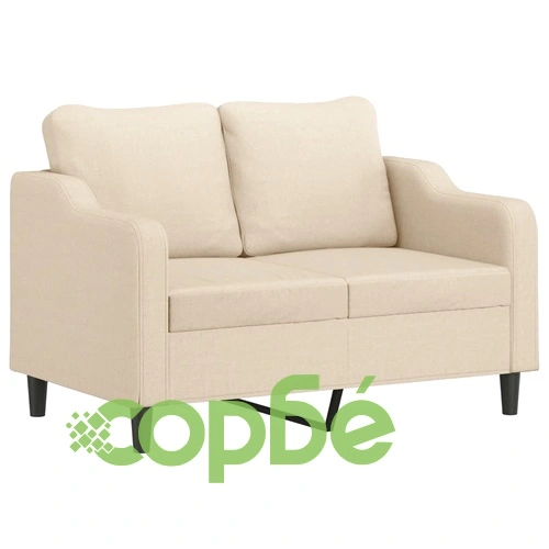 2-местен диван с декоративни възглавници кремав 120 см плат ➤ топ цена ➤ sorbe.bg