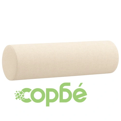 2-местен диван с декоративни възглавници кремав 120 см плат ➤ топ цена ➤ sorbe.bg