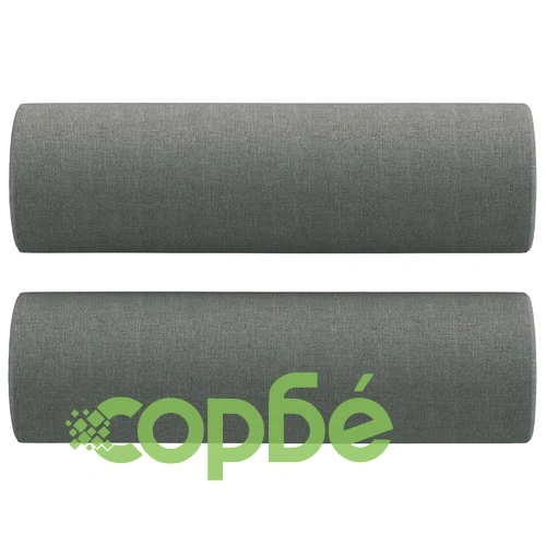 2-местен диван с декоративни възглавници тъмносив 140 см плат ➤ топ цена ➤ sorbe.bg