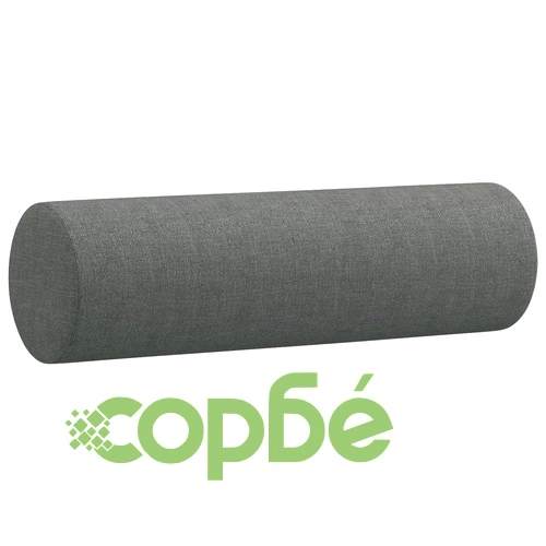 2-местен диван с декоративни възглавници тъмносив 140 см плат ➤ топ цена ➤ sorbe.bg