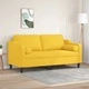 2-местен диван с декоративни възглавници светложълт 140 см плат