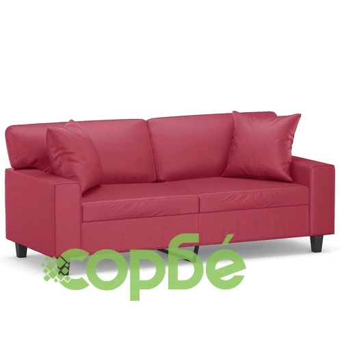 2-местен диван с възглавници виненочервен 140 см ➤ топ цена ➤ sorbe.bg