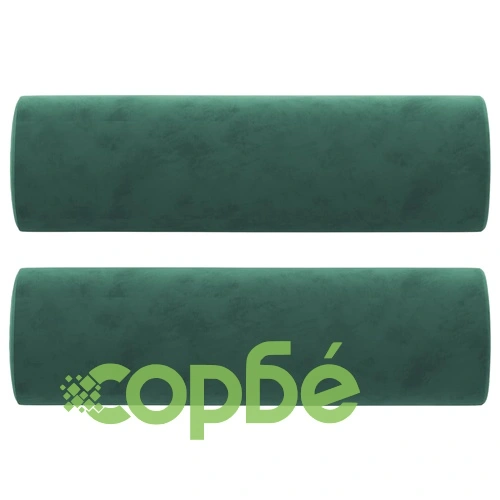 2-местен диван с възглавници тъмнозелен 120 см кадифе ➤ топ цена ➤ sorbe.bg