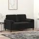 2-местен диван с декоративни възглавници черен 120 см кадифе