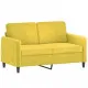 2-местен диван с декоративни възглавници жълт 120 см кадифе