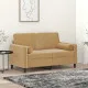 2-местен диван с декоративни възглавници кафяв 120 см кадифе