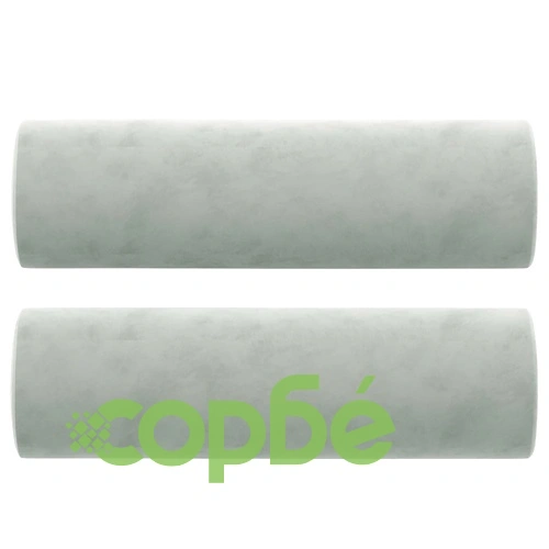 2-местен диван с декоративни възглавници светлосив 140см кадифе ➤ топ цена ➤ sorbe.bg