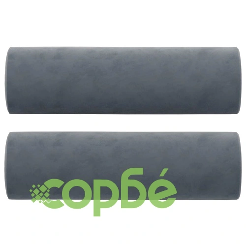 2-местен диван с декоративни възглавници тъмносив 140 см кадифе ➤ топ цена ➤ sorbe.bg