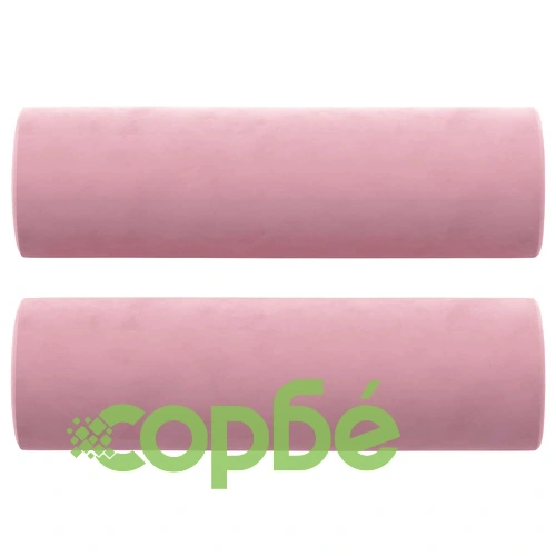 2-местен диван с декоративни възглавници розов 140 см кадифе ➤ топ цена ➤ sorbe.bg