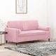 2-местен диван с декоративни възглавници розов 140 см кадифе