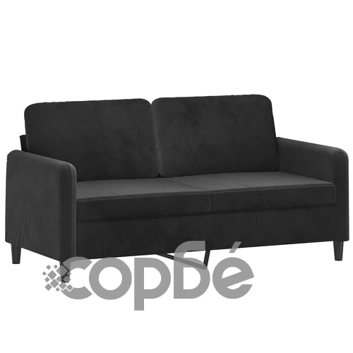 2-местен диван с декоративни възглавници черен 140 см кадифе ➤ топ цена ➤ sorbe.bg
